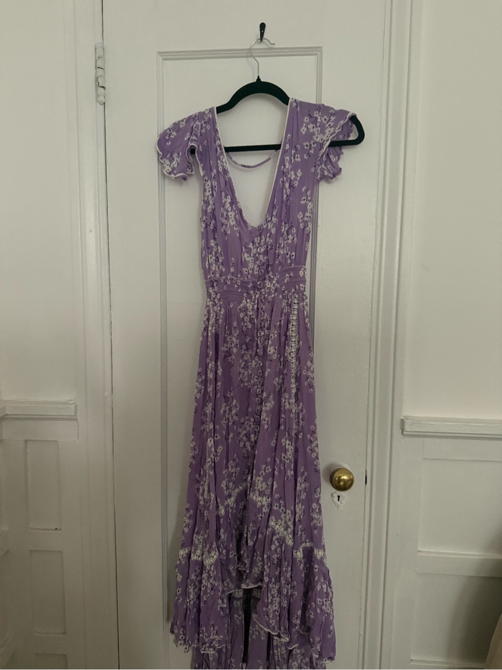 Sunday Lavender Floral High-Low Maxi Dress